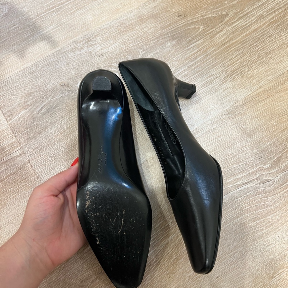 Salvatore Ferragamo Black Leather Heels - Picture 3 of 6